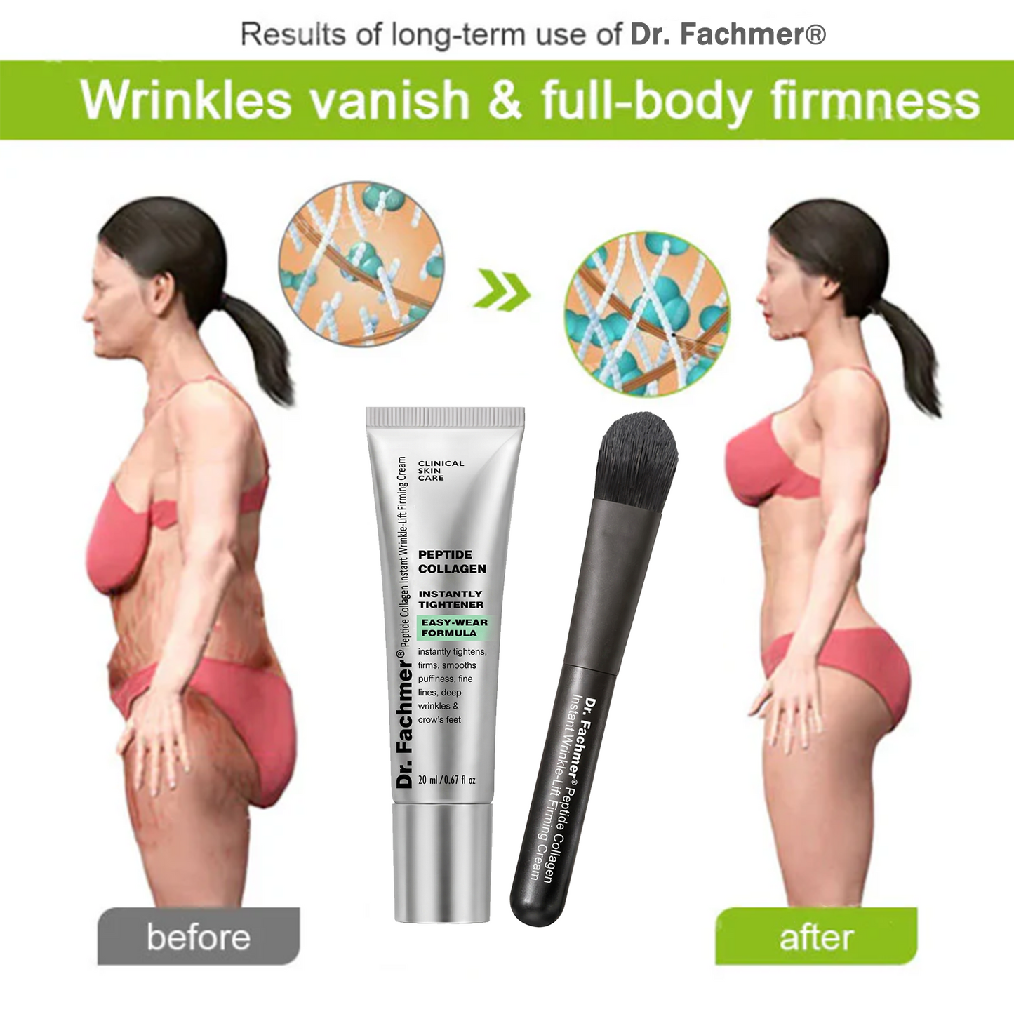 Dr. Fachmer®👀Peptide Collagen INSTANT TIGHTENING + PEPTIDE FIRMING CARE, Instantly smooths puffiness and lines while supporting firmer skin with continued use