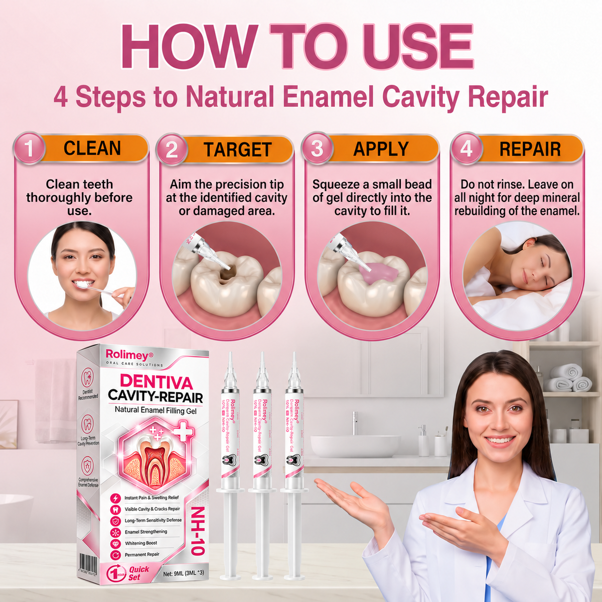 🧑‍⚕️Rolimey® DenPerm Cavity-Repair Natural Enamel Filling Gel