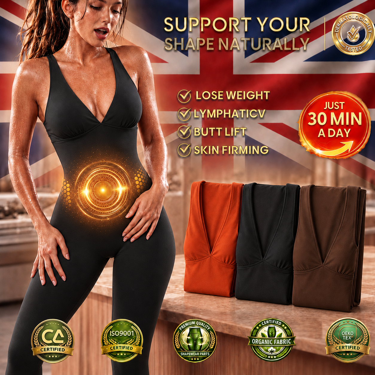 ✅ Official Brand Store 💚GFOUK® 2026 Moringa & Berberine 4-in-1 Micro-Particle Sculpting & Fat-Burning Bodysuit