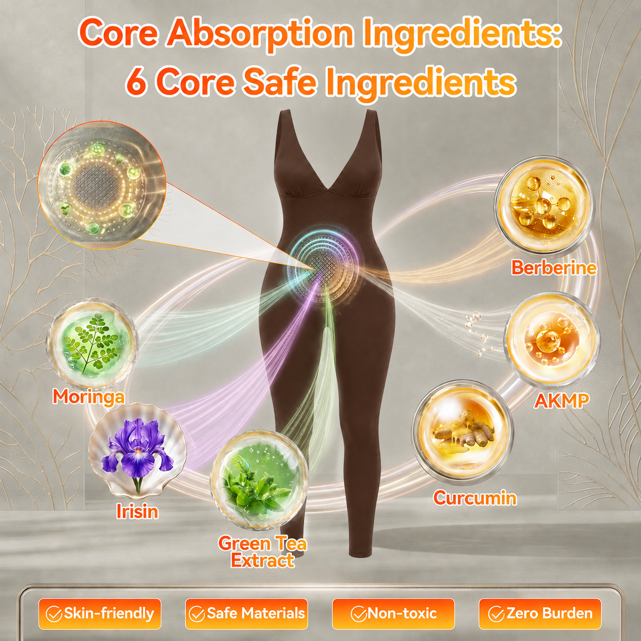 ✅ Official Brand Store 💚GFOUK® 2026 Moringa & Berberine 4-in-1 Micro-Particle Sculpting & Fat-Burning Bodysuit