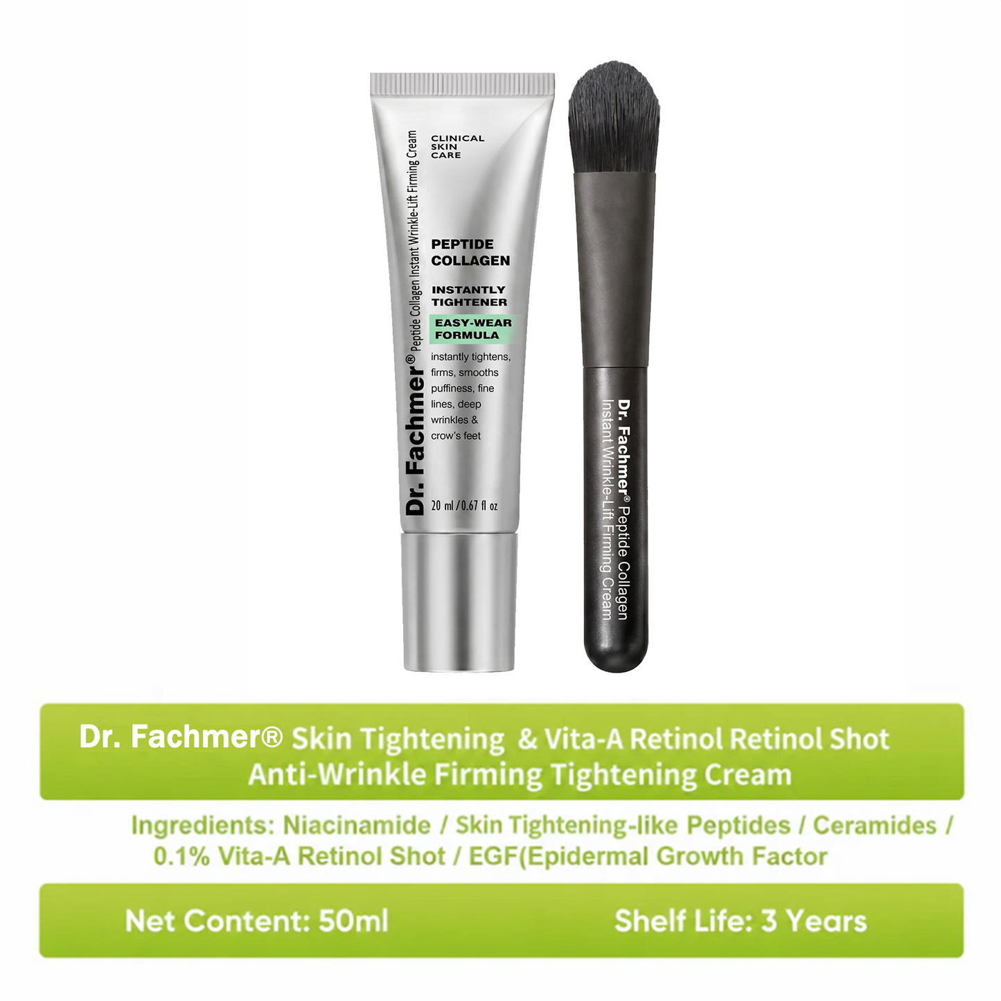 Dr. Fachmer®👀Peptide Collagen INSTANT TIGHTENING + PEPTIDE FIRMING CARE, Instantly smooths puffiness and lines while supporting firmer skin with continued use