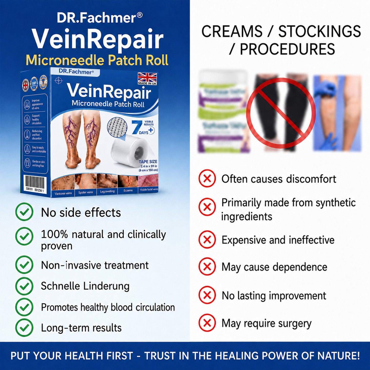 🌿DR.Fachmer® Vein Ease Microneedle Care Patch(For Spider Veins, Varicose Veins, Swelling & Leg Fatigue) - Last Day Promotion 50% OFF