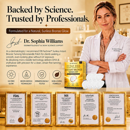 DR.Fachmer® 𝐒𝐮𝐧𝐥𝐞𝐬𝐬 𝐈𝐧𝐬𝐭𝐚𝐧𝐭 𝐁𝐫𝐨𝐧𝐳𝐞 𝐓𝐚𝐧𝐧𝐢𝐧𝐠 𝐌𝐢𝐜𝐫𝐨𝐧𝐞𝐞𝐝𝐥𝐞 𝐏𝐚𝐭𝐜𝐡 🔆